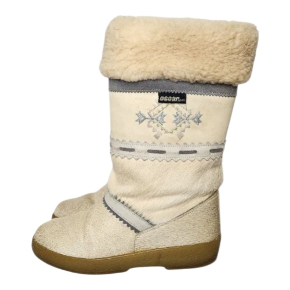 Oscar Sport by Oscar De La Renta White Neve Winter Boots | Made In Italy